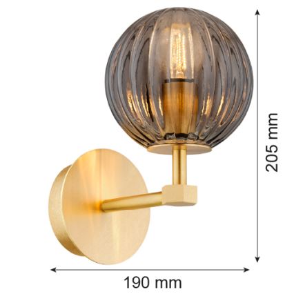 Argon 8508 - Sienas lampa PALOMA 1xE14/7W/230V zelta/melna