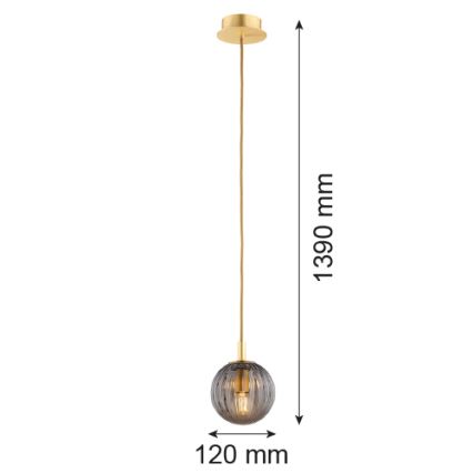 Argon 8512 - Lustra ar auklu PALOMA 1xE14/7W/230V d. 12 cm zelta/melna
