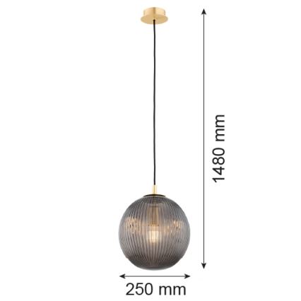 Argon 8513 - Lustra ar auklu PALOMA 1xE27/15W/230V d. 25 cm zelta/melna