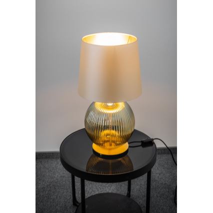 Argon 8530 - Galda lampa HAMILTON 1xE27/15W/230V 54 cm krēmkrāsa/pelēka