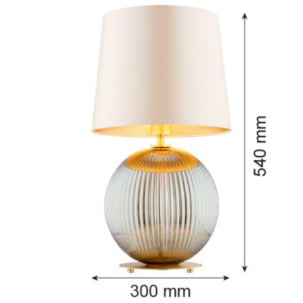 Argon 8530 - Galda lampa HAMILTON 1xE27/15W/230V 54 cm krēmkrāsa/pelēka