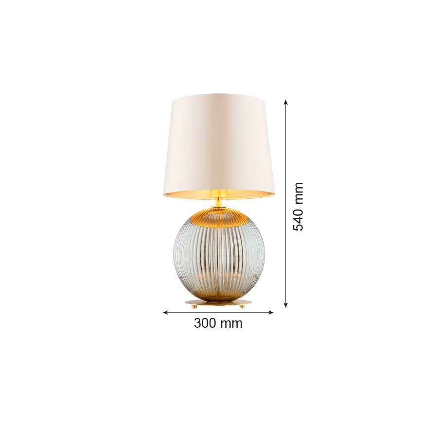 Argon 8530 - Galda lampa HAMILTON 1xE27/15W/230V 54 cm krēmkrāsa/pelēka