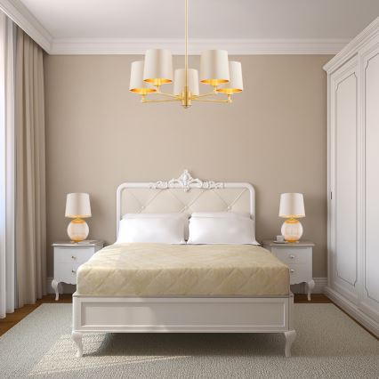 Argon 8535 - Galda lampa HAMILTON 1xE27/15W/230V 54 cm krēmkrāsa/bēša