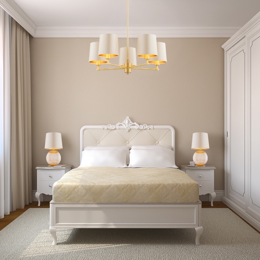 Argon 8535 - Galda lampa HAMILTON 1xE27/15W/230V 54 cm krēmkrāsa/bēša