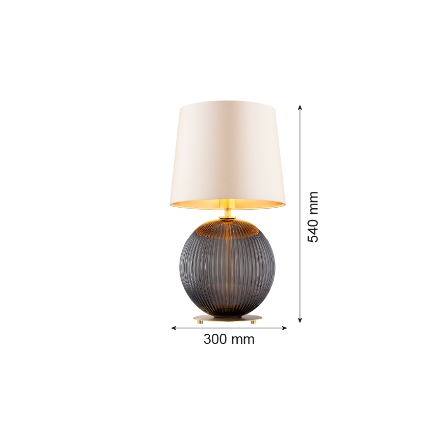 Argon 8538 - Galda lampa HAMILTON 1xE27/15W/230V 54 cm krēmkrāsa/melna