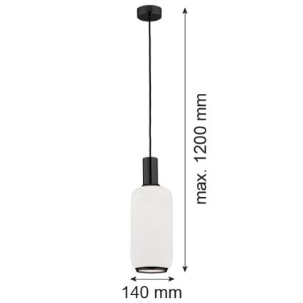 Argon 8563 - Lustra ar auklu SAGUNTO PLUS 1xE27/15W/230V d. 14 cm melna