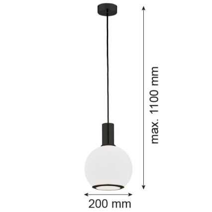 Argon 8564 - Lustra ar auklu SAGUNTO PLUS 1xE27/15W/230V d. 20 cm melna