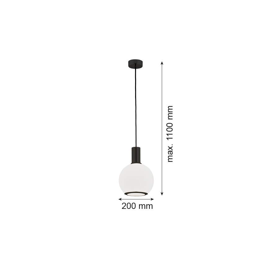Argon 8564 - Lustra ar auklu SAGUNTO PLUS 1xE27/15W/230V d. 20 cm melna