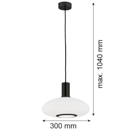 Argon 8565 - Lustra ar auklu SAGUNTO PLUS 1xE27/15W/230V d. 30 cm melna