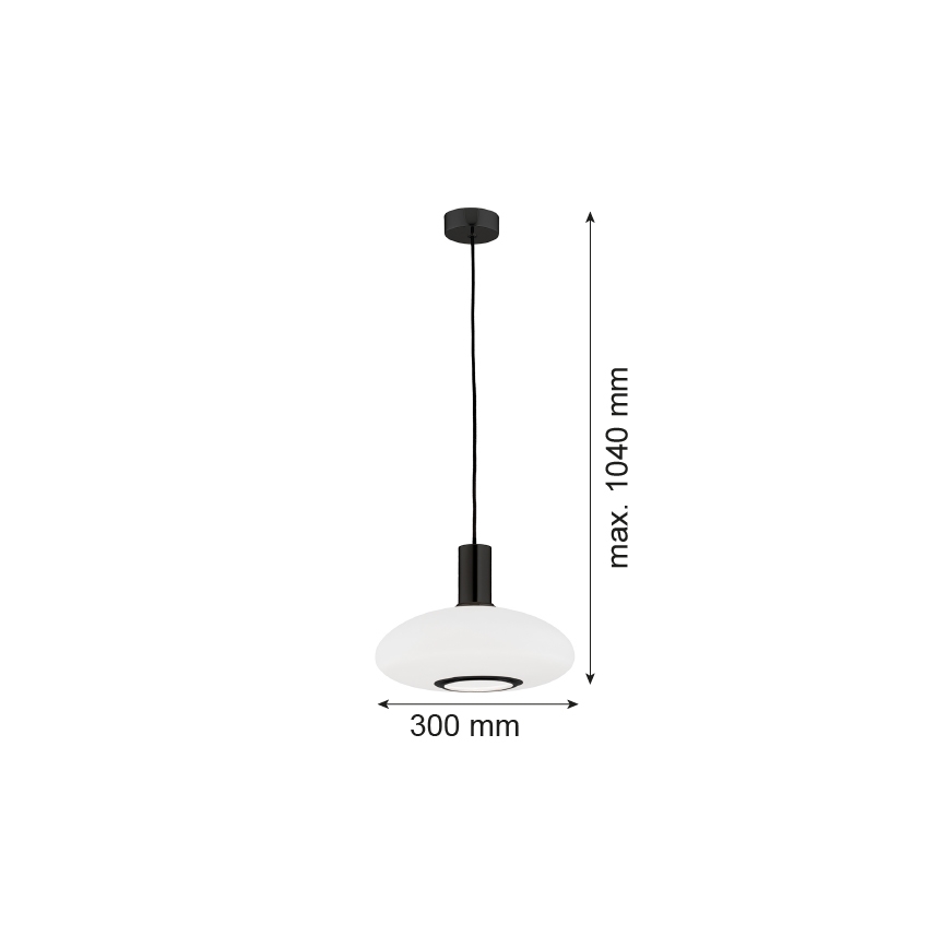 Argon 8565 - Lustra ar auklu SAGUNTO PLUS 1xE27/15W/230V d. 30 cm melna