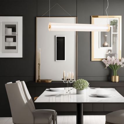 Argon 8624 - LED Lustra ar auklu HAMPTON LED/90W/230V 3000K 120 cm misiņš
