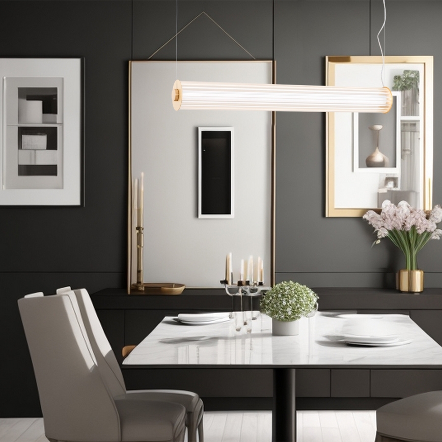 Argon 8624 - LED Lustra ar auklu HAMPTON LED/90W/230V 3000K 120 cm misiņš