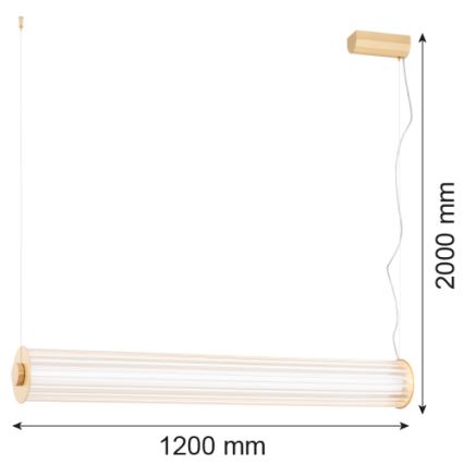 Argon 8624 - LED Lustra ar auklu HAMPTON LED/90W/230V 3000K 120 cm misiņš
