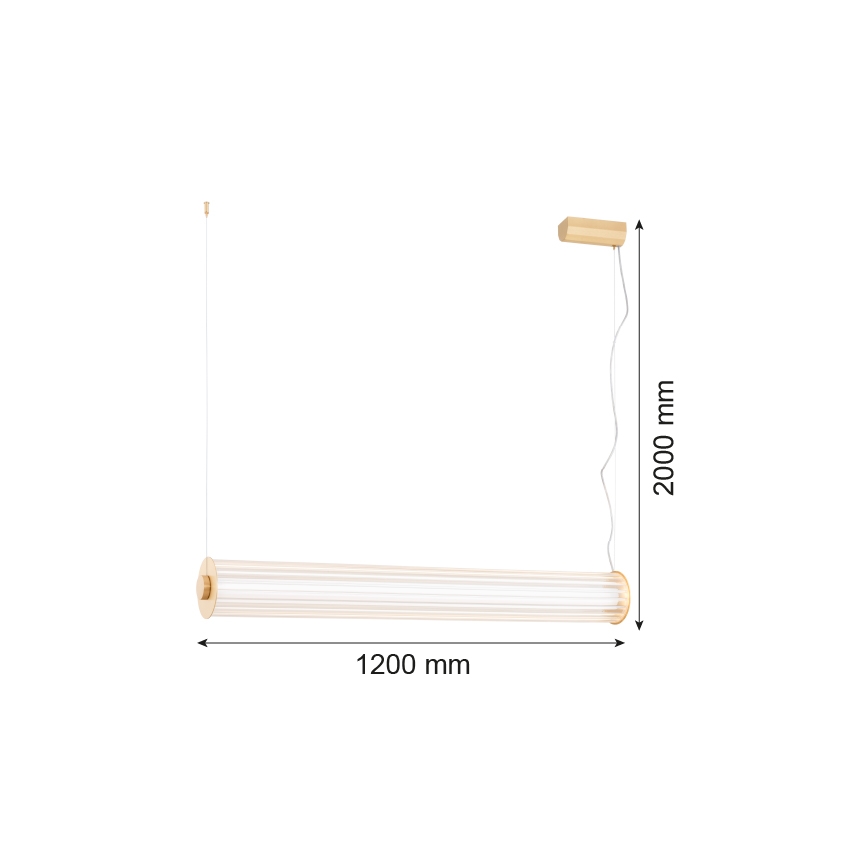 Argon 8624 - LED Lustra ar auklu HAMPTON LED/90W/230V 3000K 120 cm misiņš