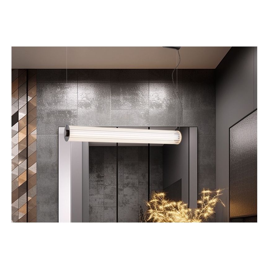 Argon 8625 - LED Lustra ar auklu HAMPTON LED/90W/230V 3000K 120 cm melna