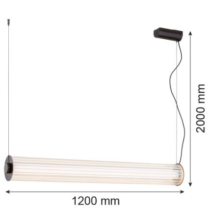 Argon 8625 - LED Lustra ar auklu HAMPTON LED/90W/230V 3000K 120 cm melna