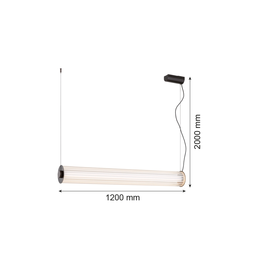 Argon 8625 - LED Lustra ar auklu HAMPTON LED/90W/230V 3000K 120 cm melna