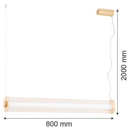Argon 8627 - LED Lustra ar auklu HAMPTON LED/60W/230V 3000K 80 cm misiņš