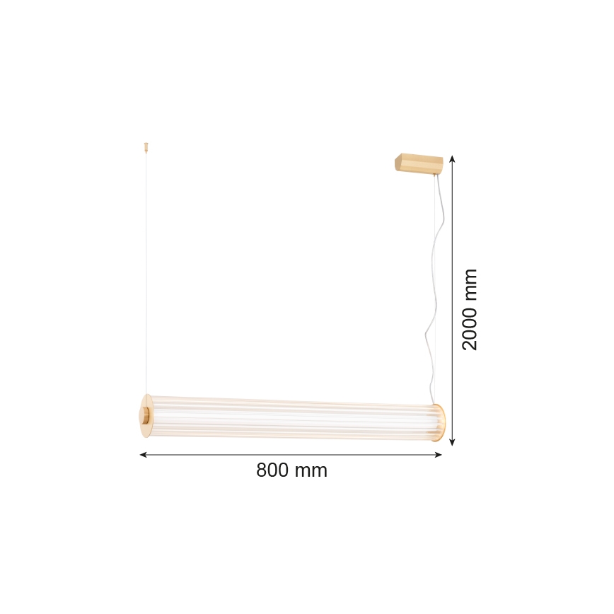 Argon 8627 - LED Lustra ar auklu HAMPTON LED/60W/230V 3000K 80 cm misiņš