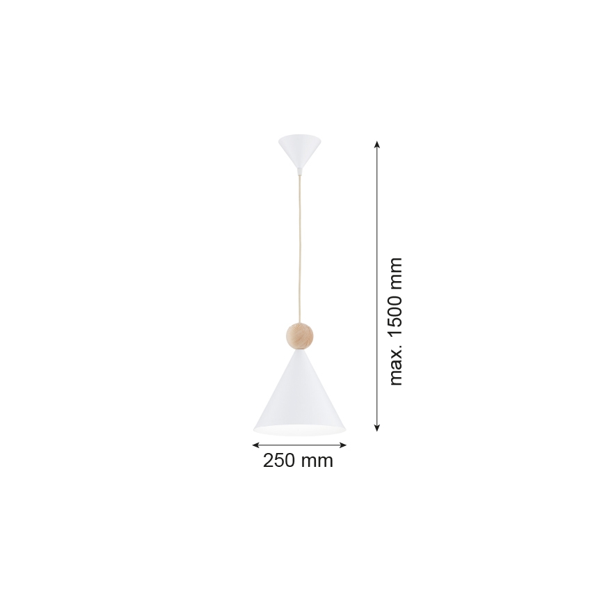 Argon 8629 - Lustra ar auklu KEGEL 1xE27/15W/230V balta