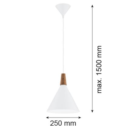 Argon 8630 - Lustra ar auklu KEGEL 1xE27/15W/230V balta
