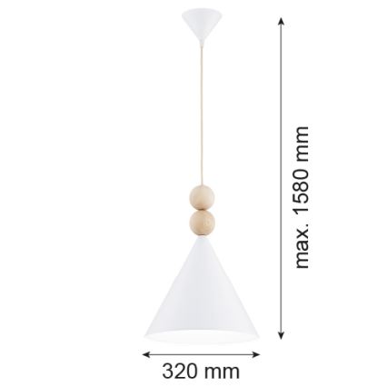 Argon 8632 - Lustra ar auklu KEGEL 1xE27/15W/230V balta