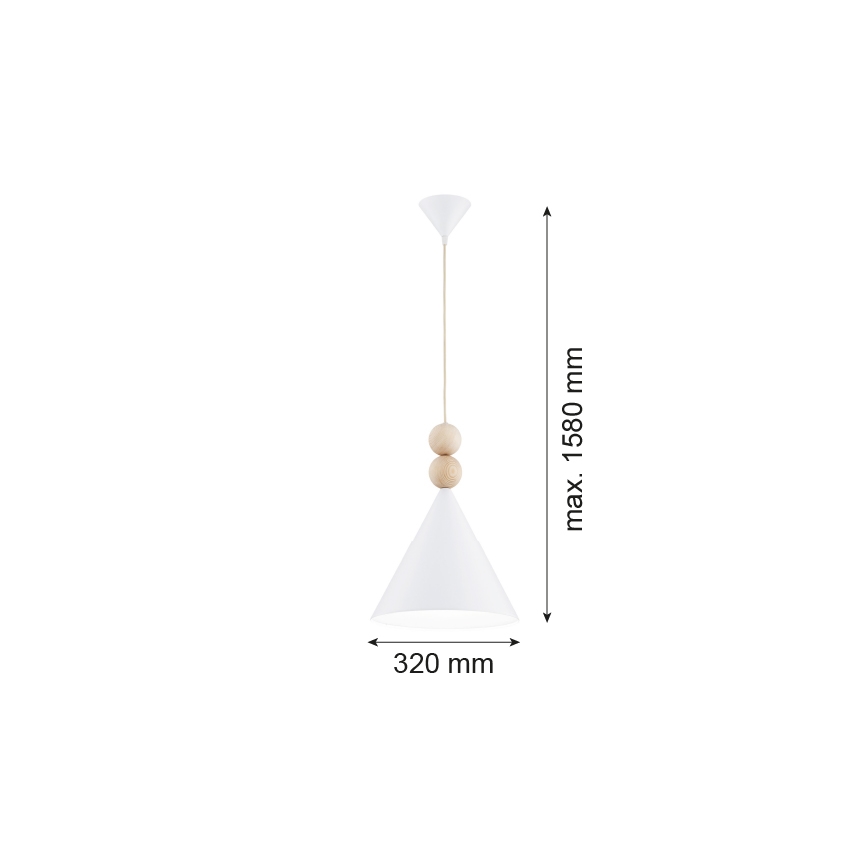 Argon 8632 - Lustra ar auklu KEGEL 1xE27/15W/230V balta