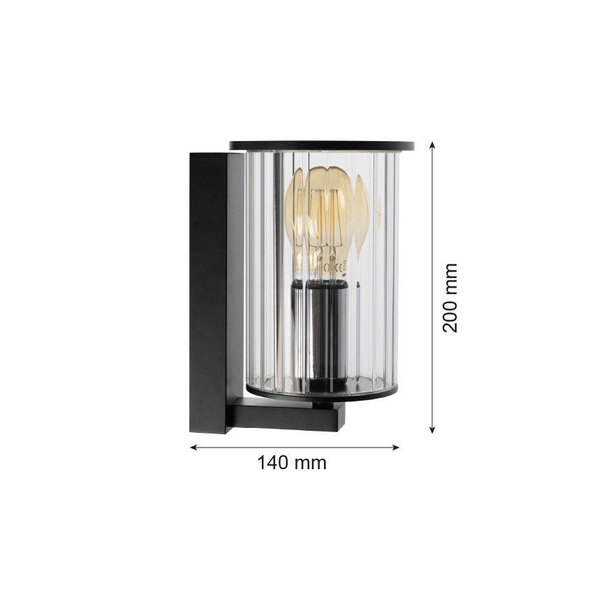 Argon 8748 - Āra sienas lampa NORFOLK 1xE27/15W/230V IP44 melna