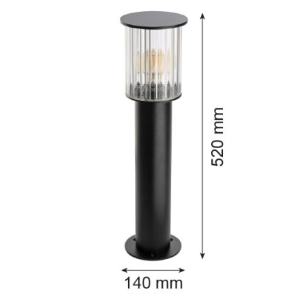 Argon 8749 - Āra lampa NORFOLK 1xE27/15W/230V IP44 52cm melna