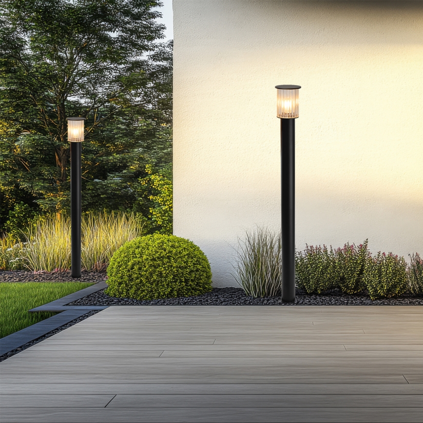 Argon 8750 - Āra lampa NORFOLK 1xE27/15W/230V IP44 124cm melna