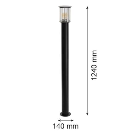 Argon 8750 - Āra lampa NORFOLK 1xE27/15W/230V IP44 124cm melna