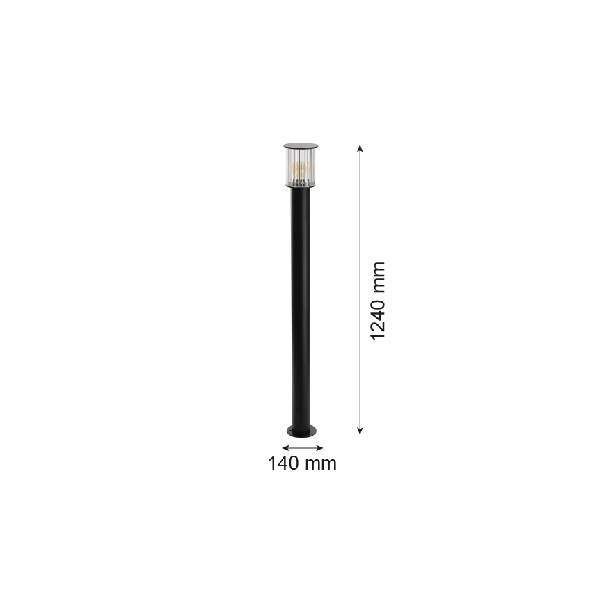 Argon 8750 - Āra lampa NORFOLK 1xE27/15W/230V IP44 124cm melna