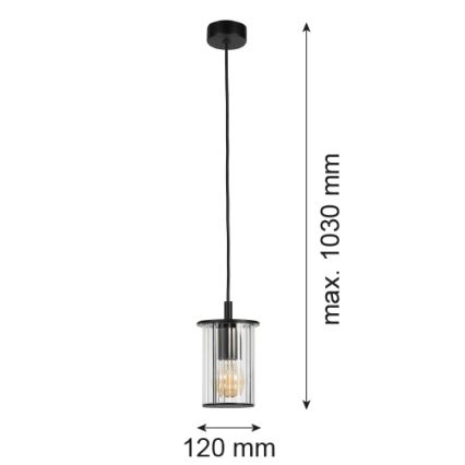 Argon 8751 - Āra lustra ar auklu NORFOLK 1xE27/15W/230V IP44 melna