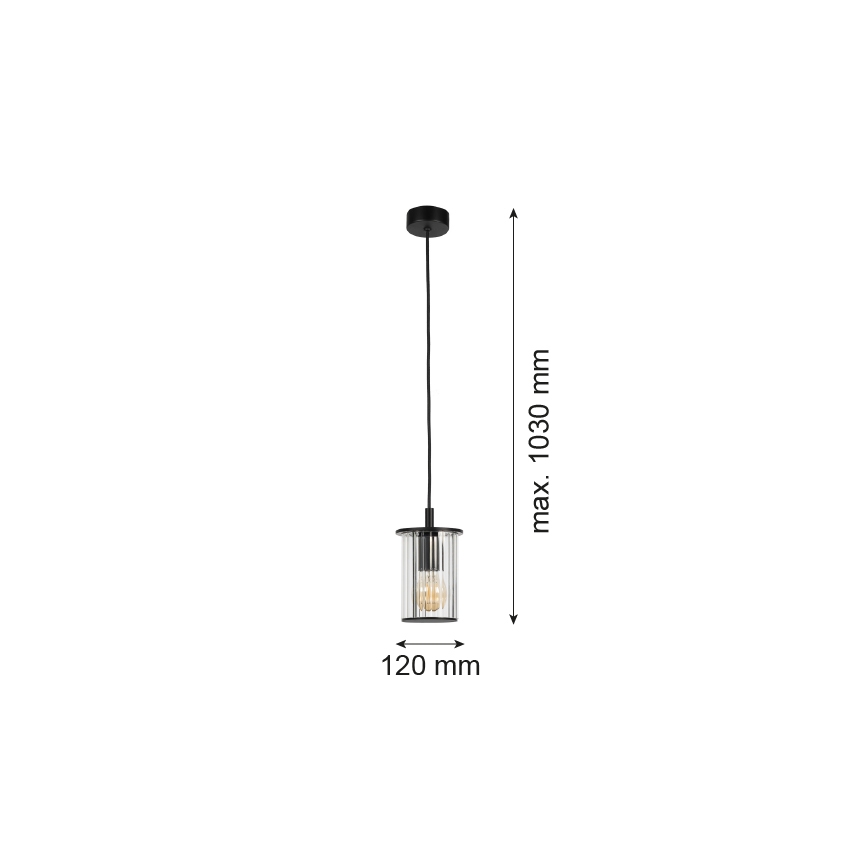 Argon 8751 - Āra lustra ar auklu NORFOLK 1xE27/15W/230V IP44 melna