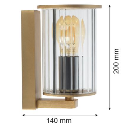 Argon 8752 - Āra sienas lampa NORFOLK 1xE27/15W/230V IP44 zelta