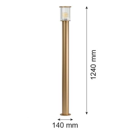 Argon 8754 - Āra lampa NORFOLK 1xE27/15W/230V IP44 124cm zelta