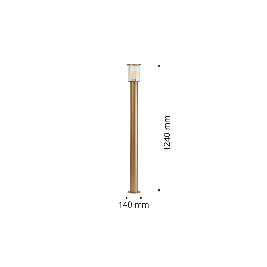Argon 8754 - Āra lampa NORFOLK 1xE27/15W/230V IP44 124cm zelta