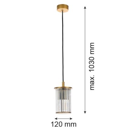Argon 8755 - Āra lustra ar auklu NORFOLK 1xE27/15W/230V IP44 zelta