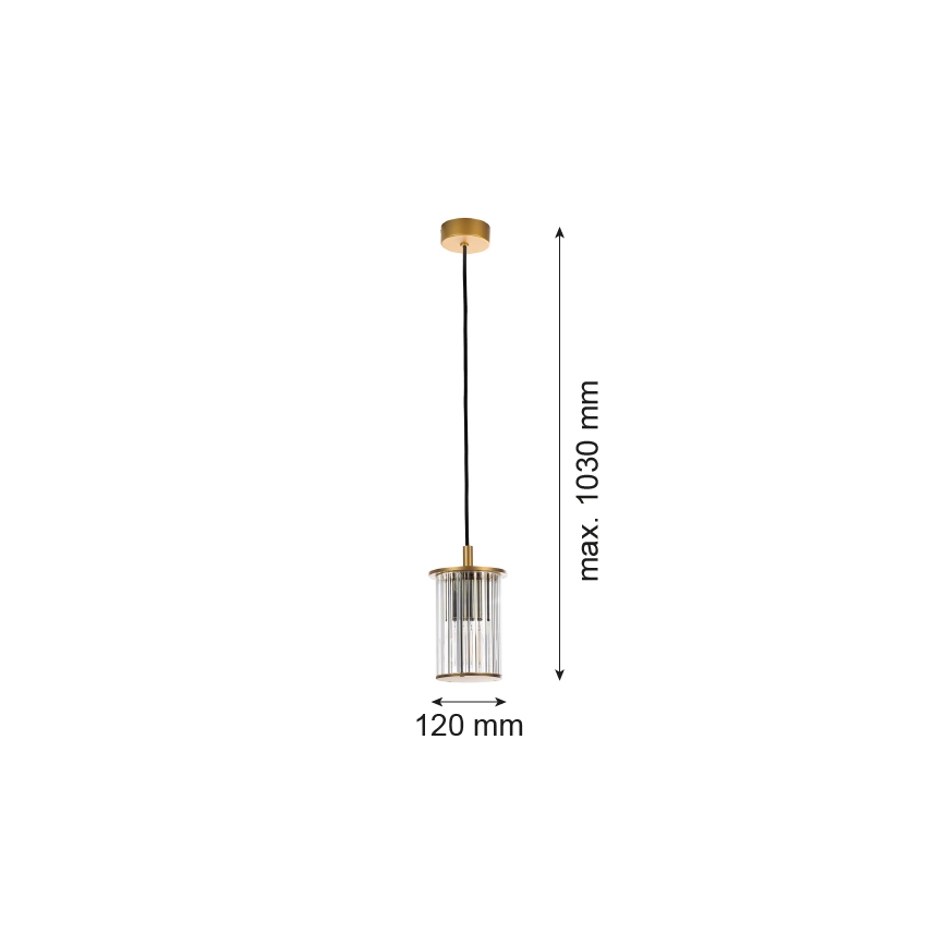 Argon 8755 - Āra lustra ar auklu NORFOLK 1xE27/15W/230V IP44 zelta