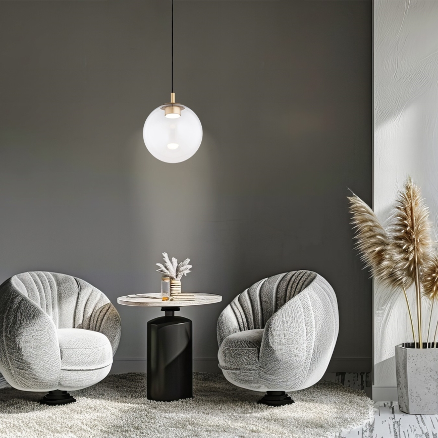 Argon 8828 - Lustra ar auklu SACRAMENTO 1xGX53/8W/230V caurspīdīga/zelta