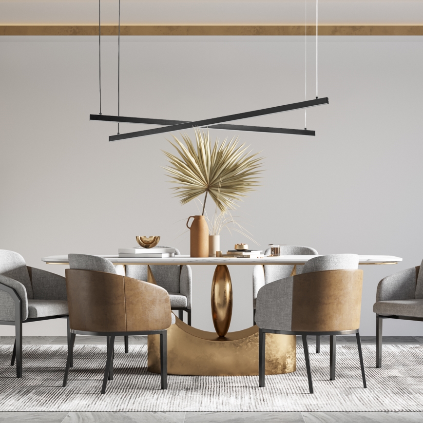 Argon 8838 - LED Lustra ar auklu MIAMI LED/74W/230V 3000K melna