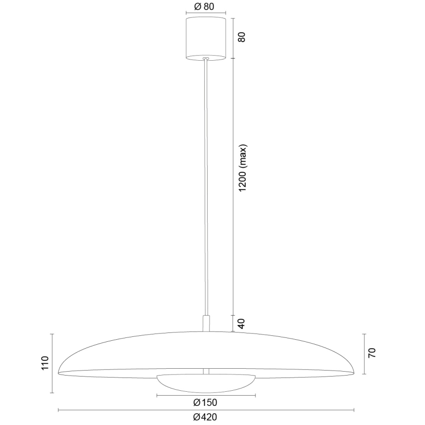 Argon 8869 - LED lustra uz troses BOLTON LED/12,5W/230V 3000K zelta
