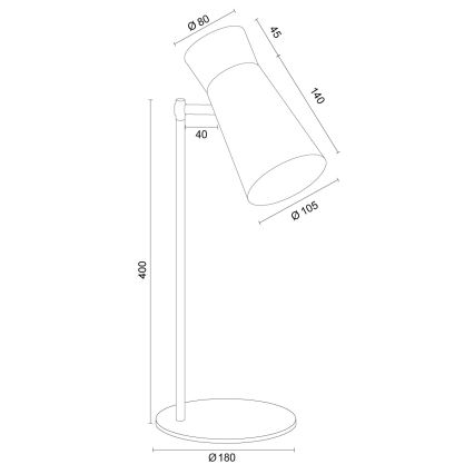 Argon 8872 - Galda lampa LORD 1xE14/7W/230V pelēka