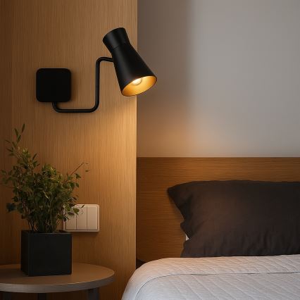 Argon 8880 - Sienas lampa LORD 1xE14/7W/230V melna