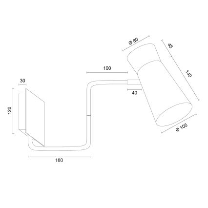 Argon 8883 - Sienas lampa LORD 1xE14/7W/230V pelēka