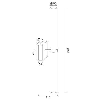 Argon 8925 - LED vannas istabas spoguļa apgaismojums BATUMI LED/24W/230V 3000K IP44 spīdīgs hroms