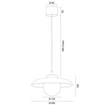 Argon 8947 - Pakaramā lampa uz vada BOLL 1xG9/6W/230V, balta
