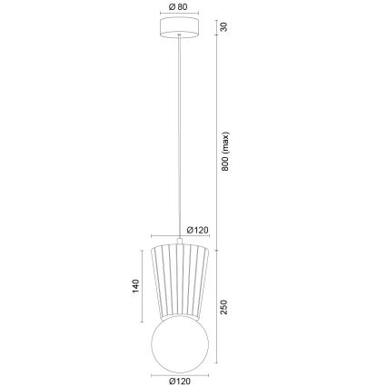 Argon 8952 - Vannas istabas piekaramā lampa ar vadu VOLANTE 1xG9/6W/230V IP44, brūna