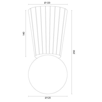 Argon 8973 - Vannas istabas griestu gaismeklis VOLANTE 1xG9/6W/230V IP44 Ø 12 cm bēšs