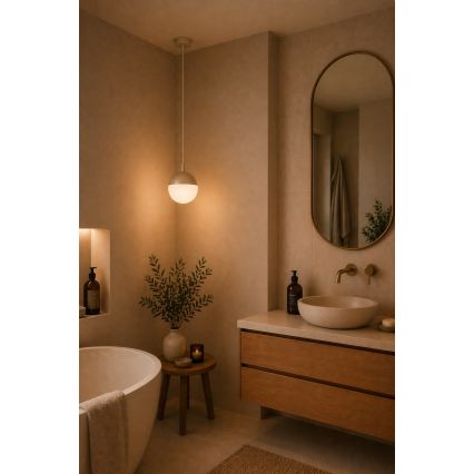 Argon 9001 - āra karājamā lustra uz troses LIV 1xE27/15W/230V IP44 bēša